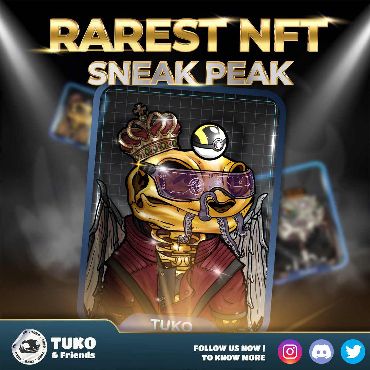 ✨RAREST TRAITS MAKE A TUKO VALUABLE ✨

Have the picture of your tuko with rare traits in your mind? 

Stay tuned!😍

6 days counting down to our whitelist!

Join us now!
Discord: discord.gg/npFZ3NtXZC
Instagram: instagram.com/tukoandfriends
#NFTGiveaway #FREENFT #NFT #Ethereum