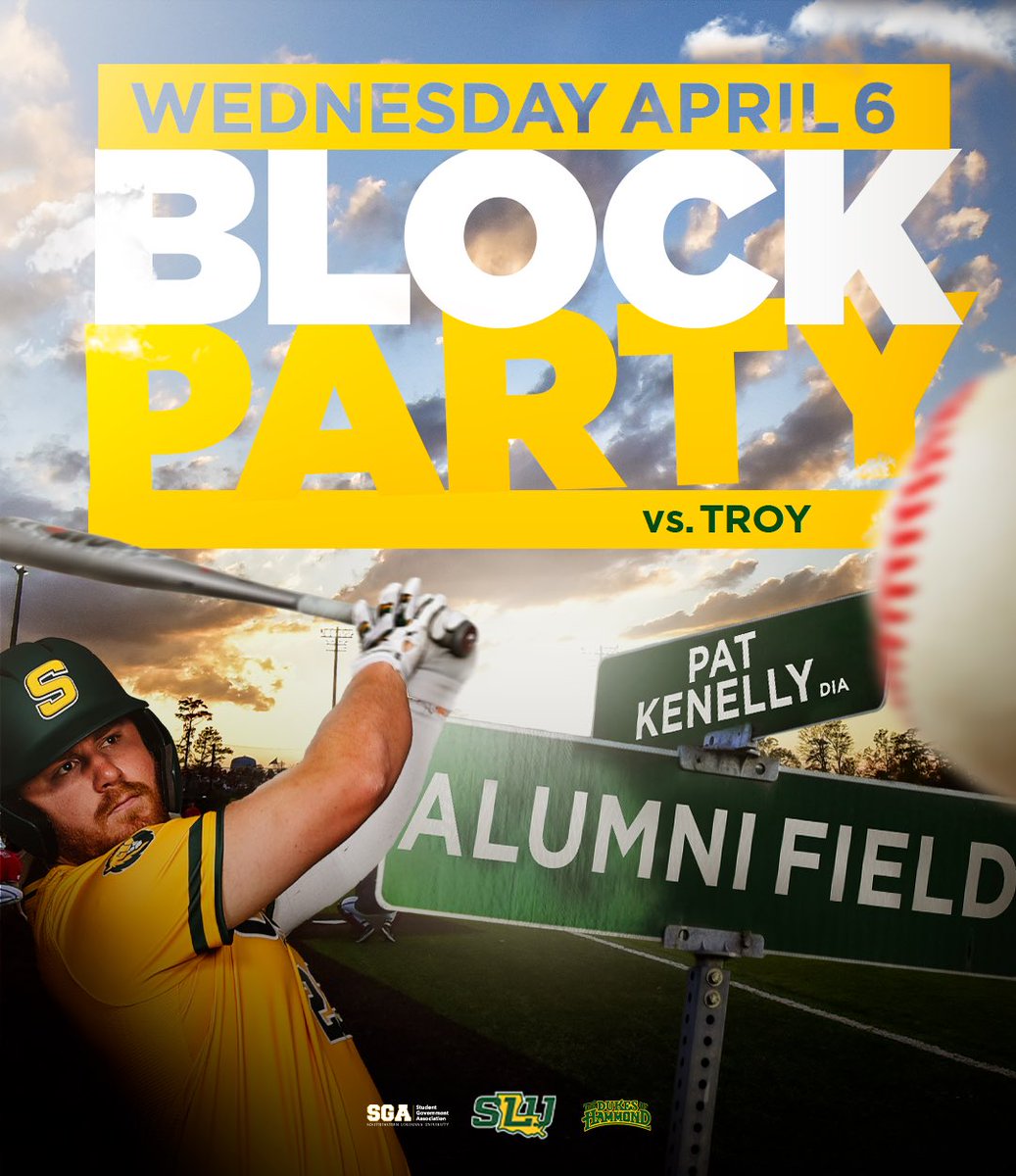 We have team up with <a href="/DukesOfHammond/">Dukes of Hammond</a> and <a href="/SoutheasternSGA/">Southeastern SGA</a> to throw the first Baseball Block Party for students and fans!

Free food, yard games, giveaways, and so much more. Event kicks off at 3:45PM and first pitch is set for 6:00PM ⚾️🙌

See you at The Pat.