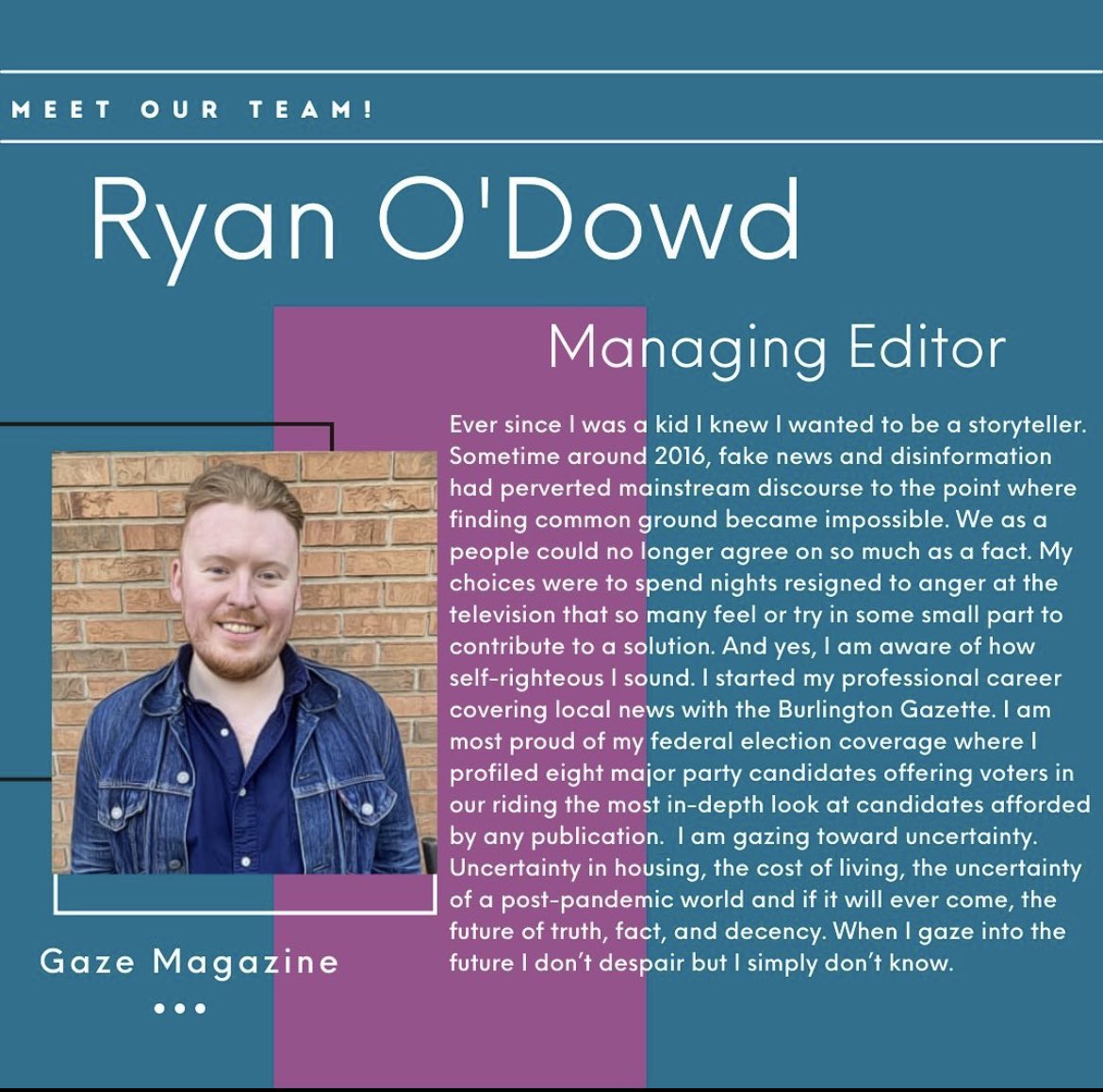 GZEmagazine's tweet photo. MEET OUR TEAM - Ryan O’Dowd (Managing Editor) https://t.co/GDCLUKcaKd