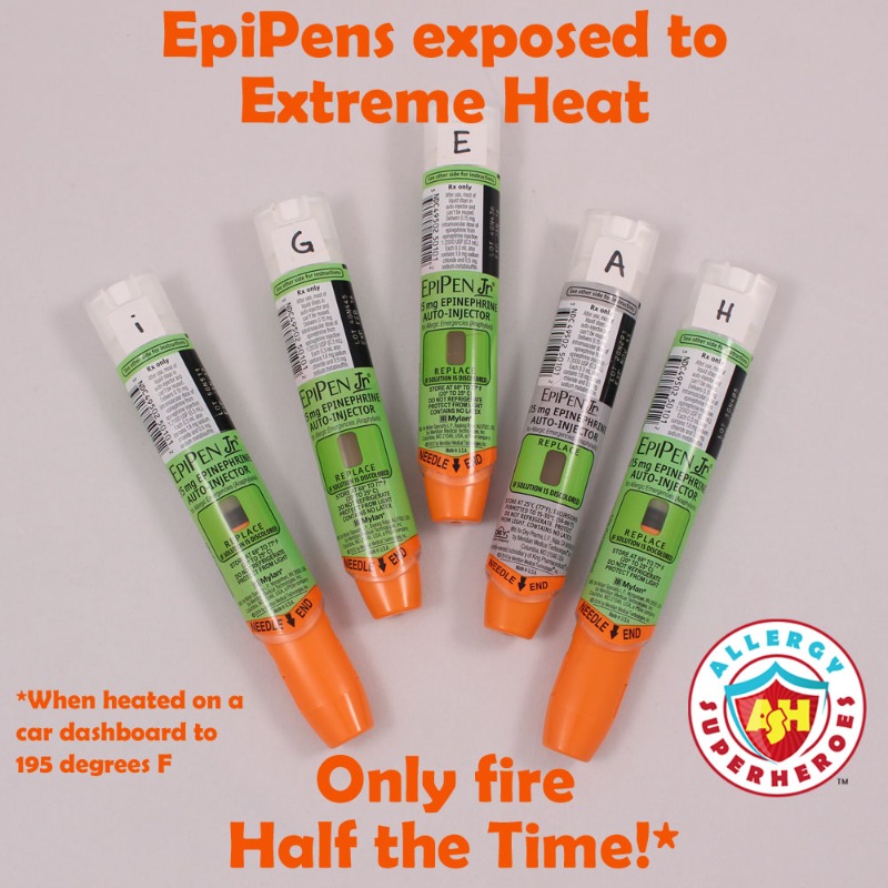 allergyheroes's tweet photo. The car is the worst place to store your #EpiPen. Heat degrades the #Epinephrine, and also damages the device itself! Don’t leave Epi in the heat! #AreYouAware
Have you seen our Epi Experiments?
#EpiFirstEpiFast
#EpiSavesLives
#Anaphylaxis
#AuviQ
#EpinephrineAutoInjector https://t.co/KCIP7t7Ll0