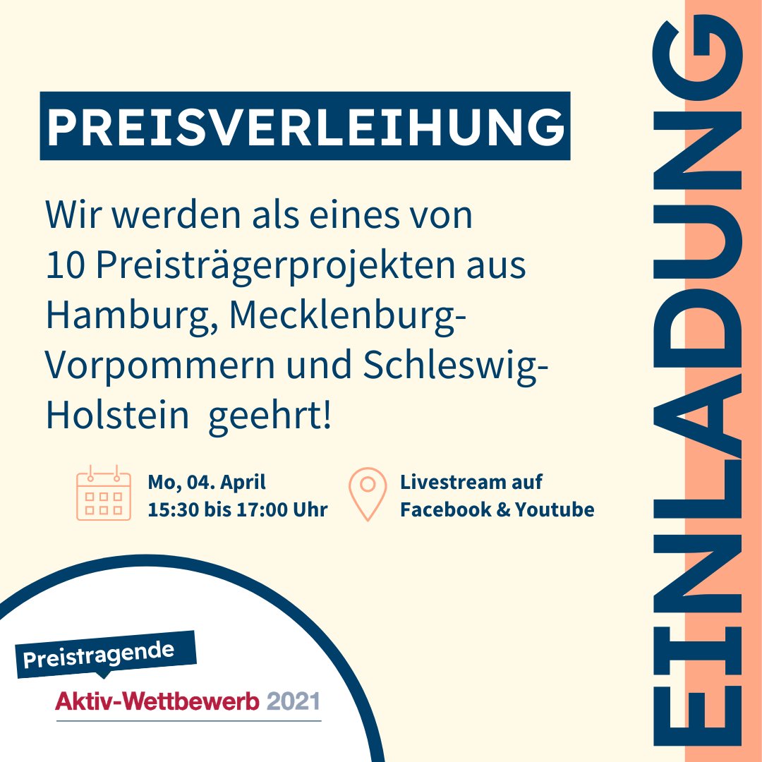 starke_dem's tweet photo. Unsere Arbeit bekommt den #Preis “Aktiv für Demokratie und Toleranz”🎉
Hier alles zur Preisverleihung durch das Bündnis für Demokratie und Toleranz – gegen Extremismus und Gewalt (#BfDT).
Die #Preisverleihung findet ihr am 04.04. um 15:30 auf YouTube: https://t.co/hzdwhRTrp3 https://t.co/h1pArCjcam