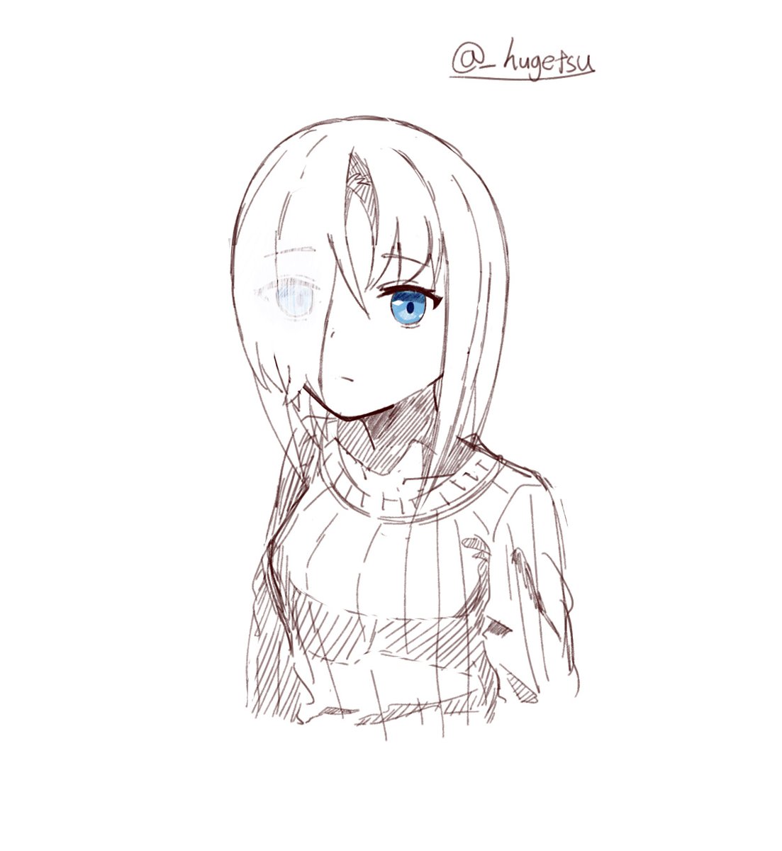 笑顔になれる嘘は微塵も思いつかなかったので練習中の落書きで描いたうちの子置いてお 風月 Skeb募集中のイラスト