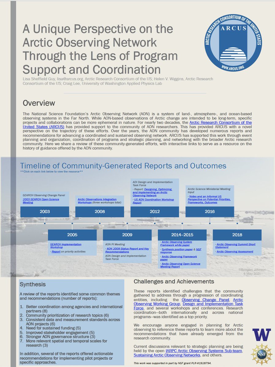 You can view the posters for @ArcticObsSummit, including two from ARCUS, at arcticobservingsummit.org/summits/aos-20… If you're attending AOS, join us for the virtual poster session at 10am AKT/11am PT/8pm Tromso!