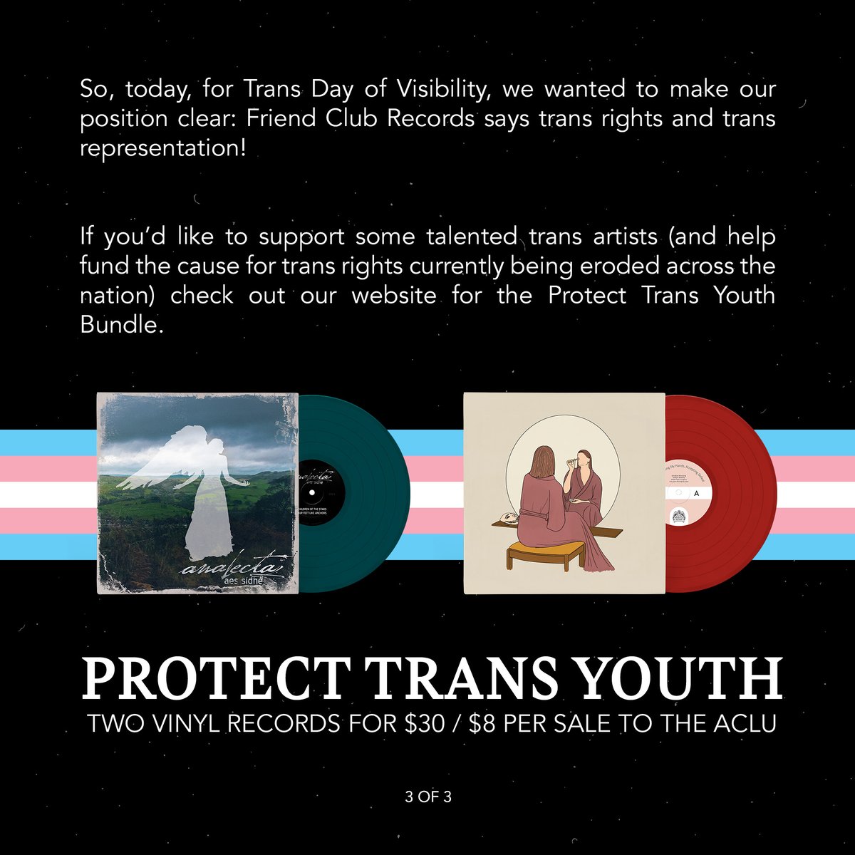 friendclubrecs's tweet photo. Today, for #TransDayOfVisibility its Rhys (@TheMeatyard he/they) here for some important words from our team at Friend Club Records. https://t.co/6SdUOFahOZ
