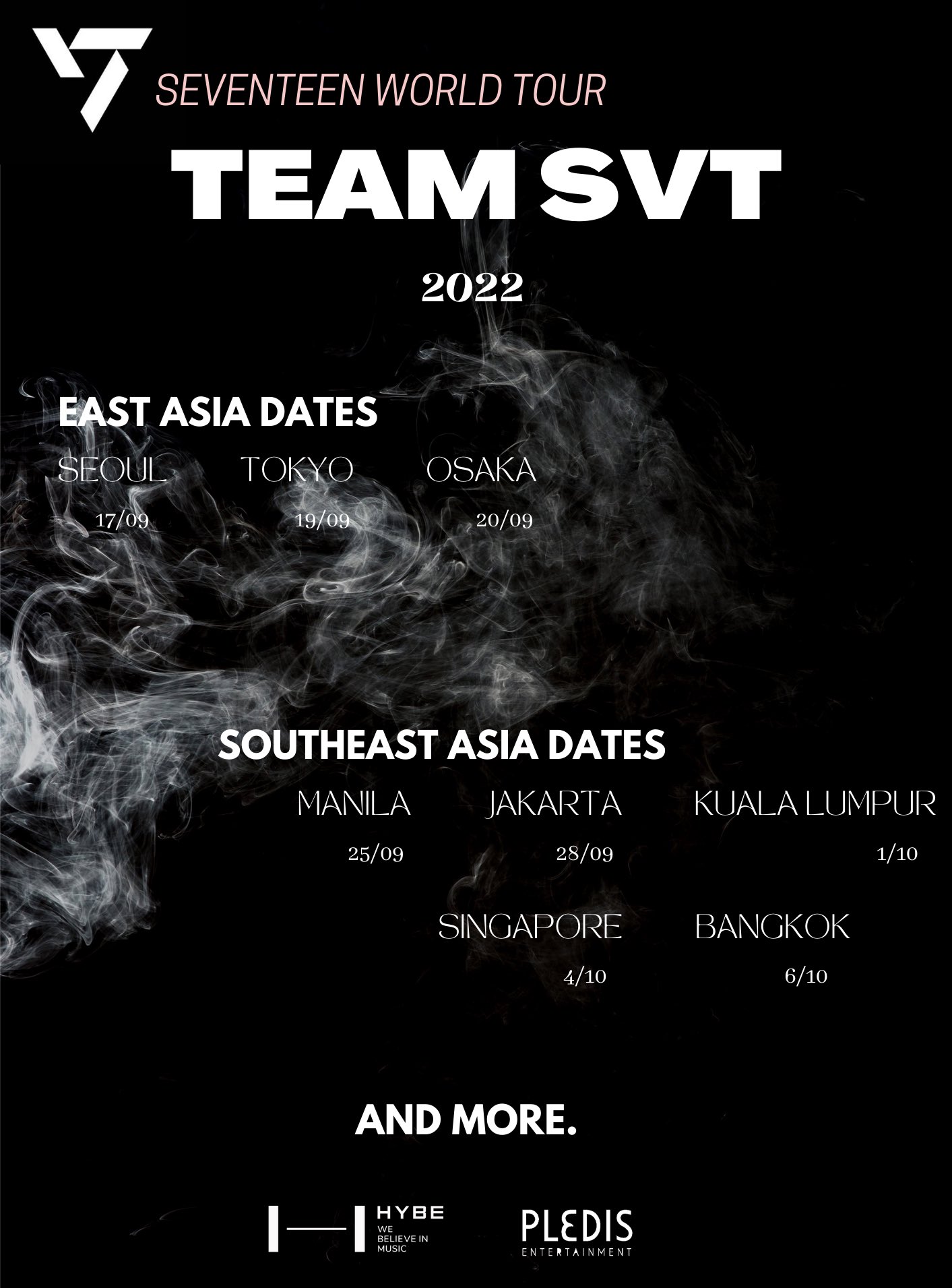 세븐틴(SEVENTEEN) on Twitter "[NEWS] SEVENTEEN WORLD TOUR 2022 TEAM SVT