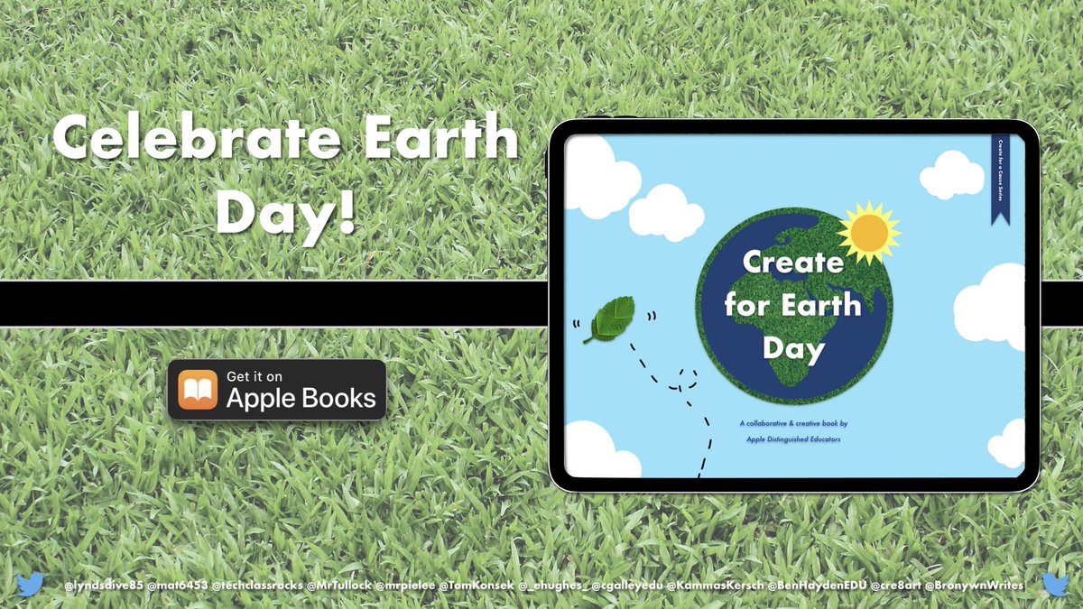 #earthday2022 is just around the corner. Get a head start on planning creative activities to help raise awareness with your students with our #CreateforEarthDay book: books.apple.com/us/book/create… @mrpielee @TomKonsek @BronwynWrites #CreateforaCause #everyonecancreate #AppleEDUChat