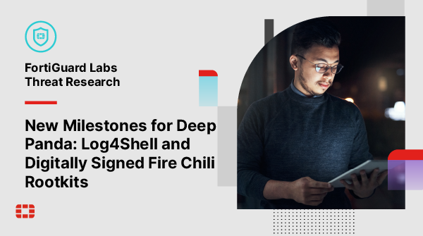 FortiGuardLabs's tweet photo. #FortiGuardLabs discovered a campaign by #DeepPanda exploiting #Log4Shell, along with a novel kernel rootkit signed with a stolen digital certificate also used by Winnti.
Our blog analyzes these attacks, tools and attribution to these APT groups. https://t.co/F08jhC126H https://t.co/tytN3wNCZI