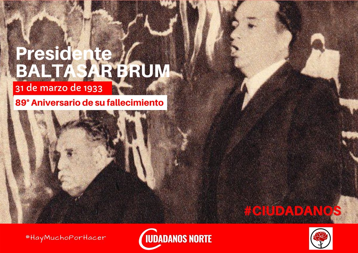 UySalto's tweet photo. 🔴🔴🔴
¡Viva Batlle! ¡Viva la libertad!
Baltasar Brum
31 de marzo de 1933
89° Aniversario de su fallecimiento.
#SabremosCumplir
@PartidoColorado @ciudadanos600 @adrianbatllista @Carlucho600 @MiguelFeris @AndresCiancia55 @ebertsmith68 https://t.co/pfeJHf8Z7l