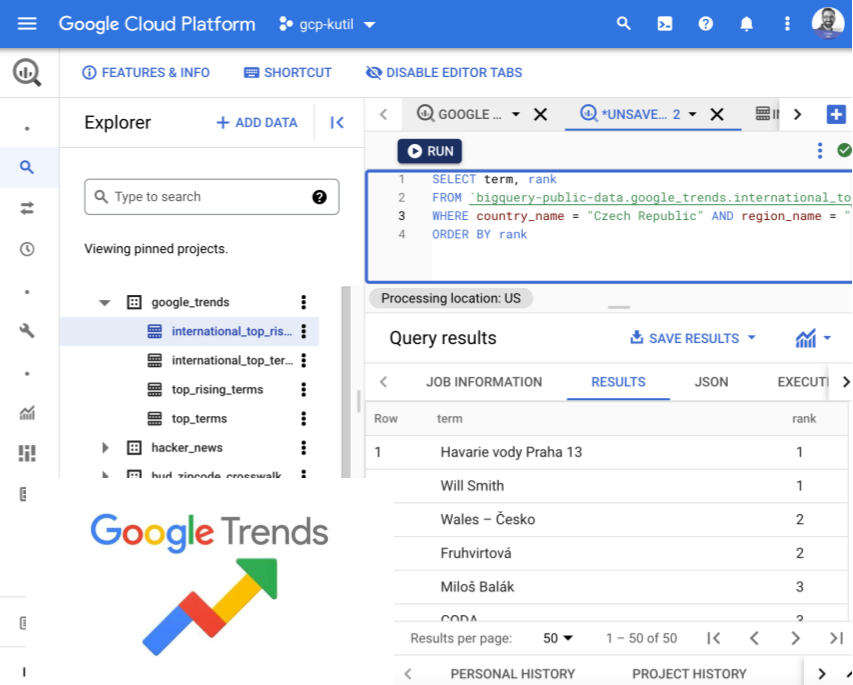 🆕 #GoogleTrends dataset is available in #BigQuery
You can find the most searched or rising terms in more than 50 countries.

#GoogleCloud #GoogleCloudPlatform