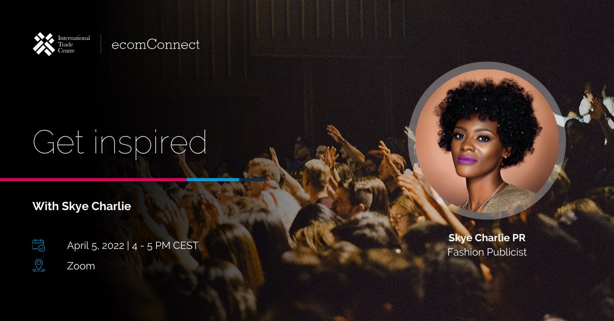 ITCDigitalTrade's tweet photo. ✨Would you like to meet and chat with an experienced e-commerce entrepreneur? 

Join our next #ecomConnect session where we interview Skye Charlie, a Fashion Publicist to talk about how she helps emerging designers build profitable businesses.

Register➡️ https://t.co/heSA4r6pAO https://t.co/oZnpB1JtvI