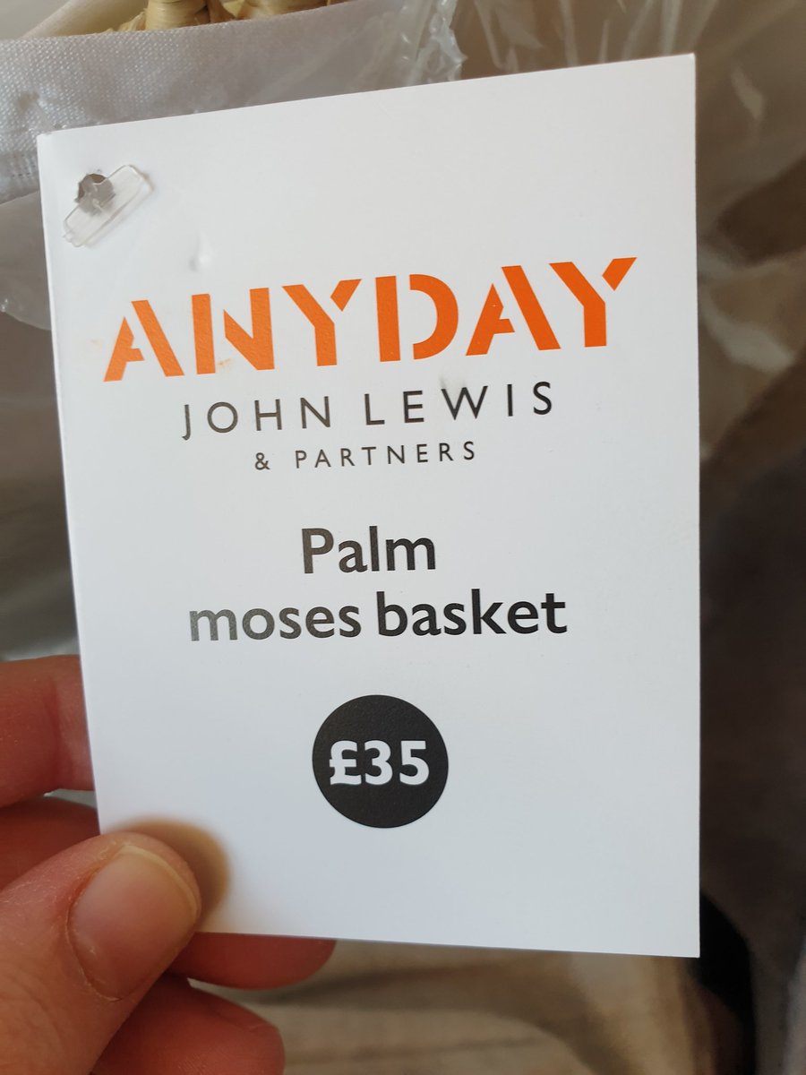 JenniNut's tweet image. .@JohnLewisRetail I've just unpacked my Anyday Moses basket and wonder why I paid £49 when the label attached says £35?