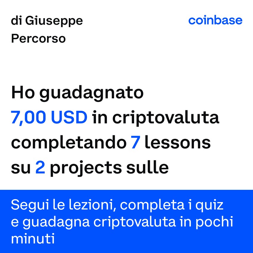 Giu62Rizzo's tweet photo. Finora ho guadagnato 7,00 USD apprendendo nozioni sulla criptovaluta in @Coinbase. Scopri cosa puoi guadagnare qui: https://t.co/Hx3agdnmIW https://t.co/itRXgQ6yWe