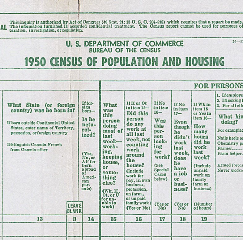Newberry Library on Twitter "The 1950 US census drops TOMORROW. If you