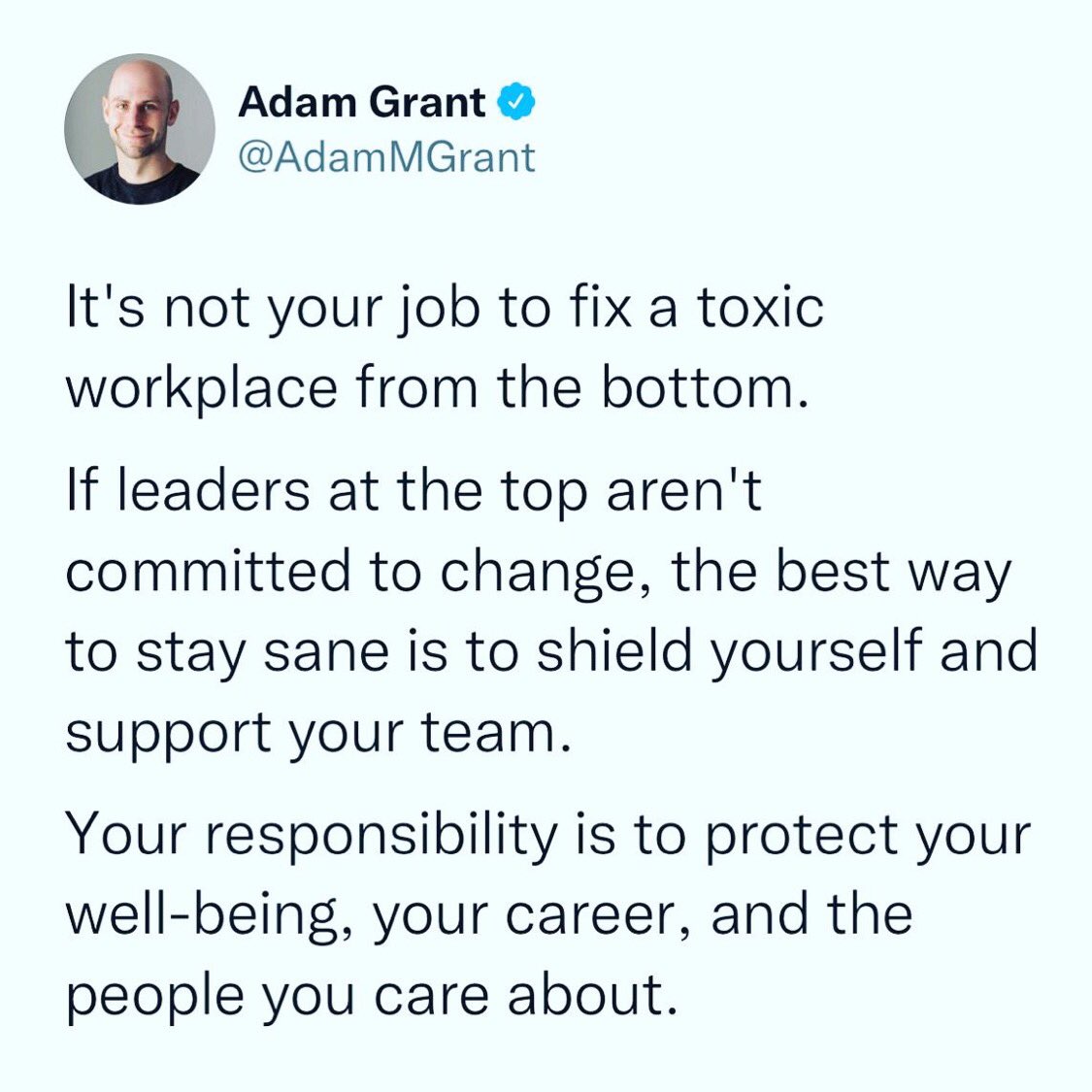 Great thoughts by <a href="/AdamMGrant/">Adam Grant</a> 

#toxicworkplace