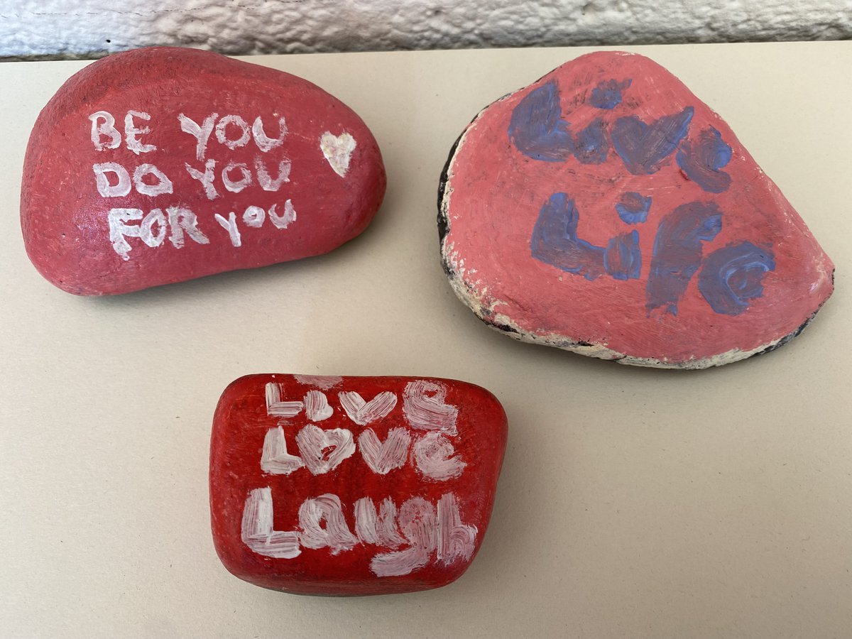 stjosephsrush's tweet photo. Symbolic rock painting, inspired by words of wisdom. Fifth Year RE class @STJREDept @guidance_st @wellbeingstj @JudiOBoyle @ceist1 #LiveLife #LiveLoveLaugh #Beyou #Doyou #Foryou https://t.co/gmf5gUa0w3