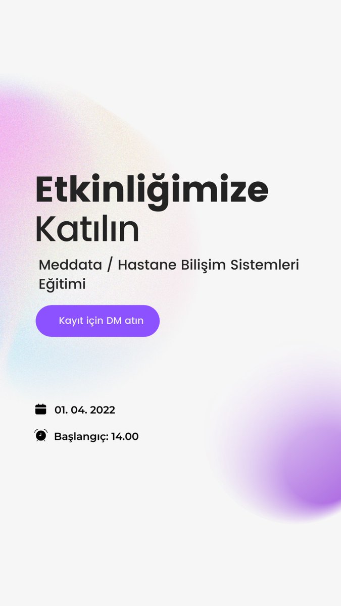 01 Nisan Cuma yani yarın yapılacak olan "MedData Eğitim Semineri"mize hepiniz davetlisiniz.🥳

➡️Kayıt olmak için Dm
