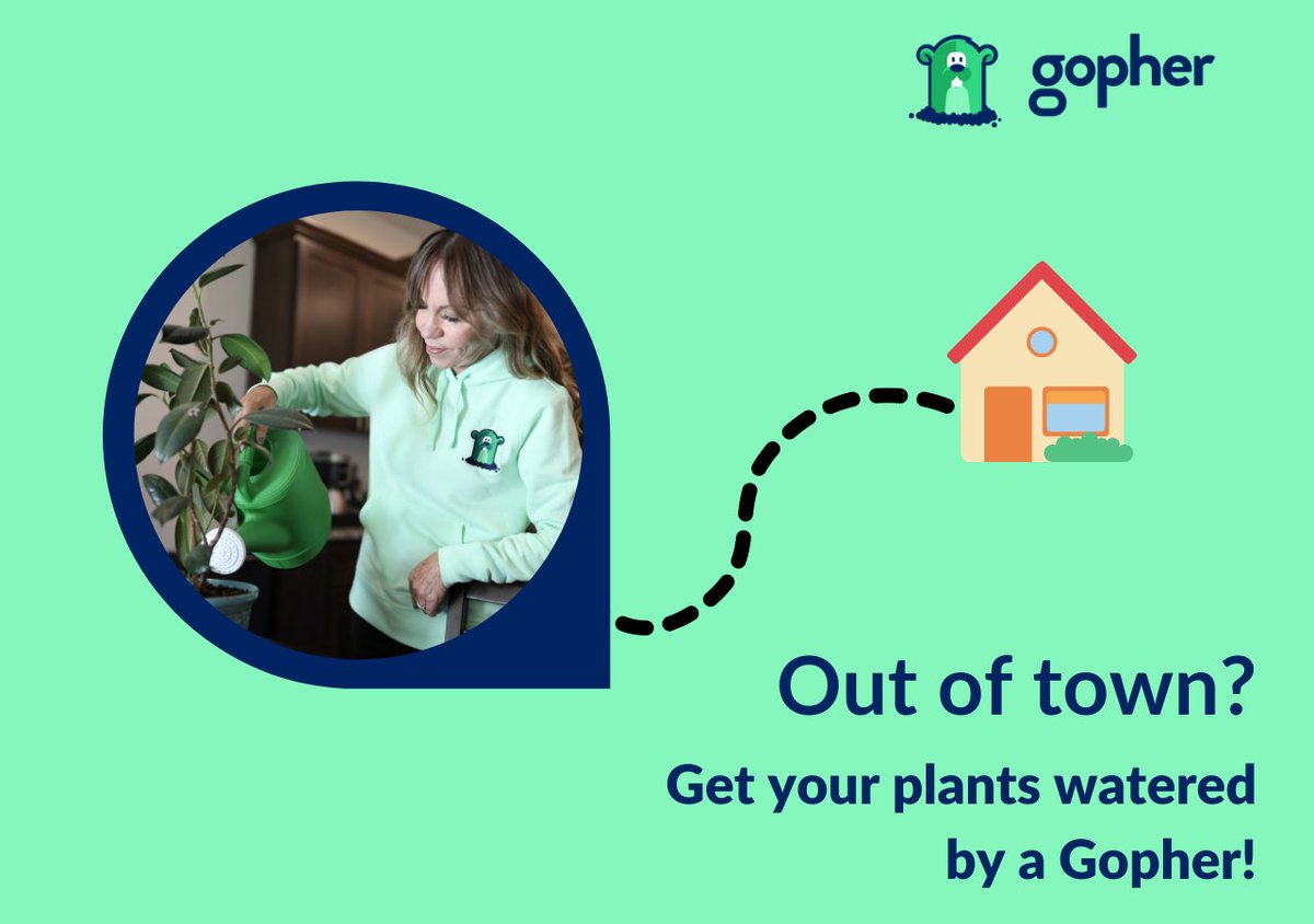 GopherMobileApp's tweet photo. Did you know that with Gopher, you can request nearly anything? That includes having your plants watered! So whether you’re out of town or just don’t have a green thumb, try Gopher today for your plant watering needs!
#gopher #gopherapp #errands #delivery https://t.co/YiwqYDun5J
