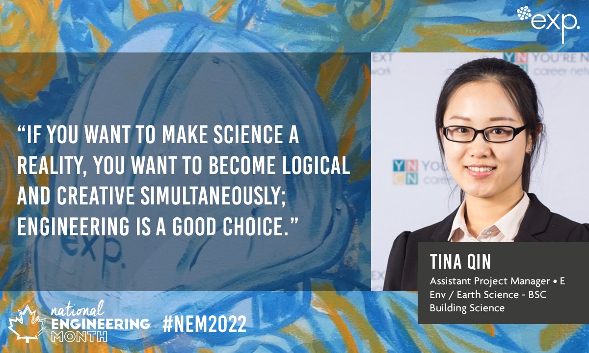 EXP_Global_Inc's tweet photo. Tina’s parents encouraged her to develop high-standard problem-solving skills from a young age and Group - Assistant Project Manager Tina Qin chose building science to apply those skills to improve people’s daily lives. #EXPCareers #NEM2022 https://t.co/kW1E9SEEY3 https://t.co/zS6KrsK869