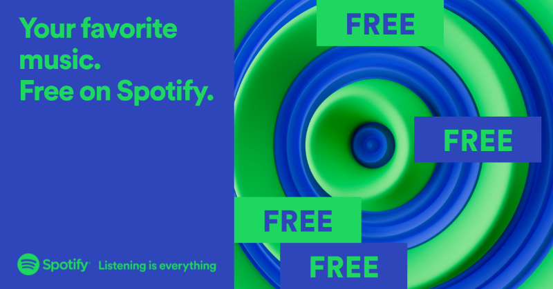 Spotify's tweet photo. Play what you love. Free on Spotify.