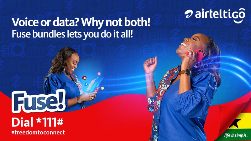 theatghana's tweet photo. Voice or data? #FuseBundle lets you enjoy both. Dial *111# now and choose option 2 to subscribe to the bundle. #LifeIsSimple #UseAirtelTigo https://t.co/xt7O47TSbd
