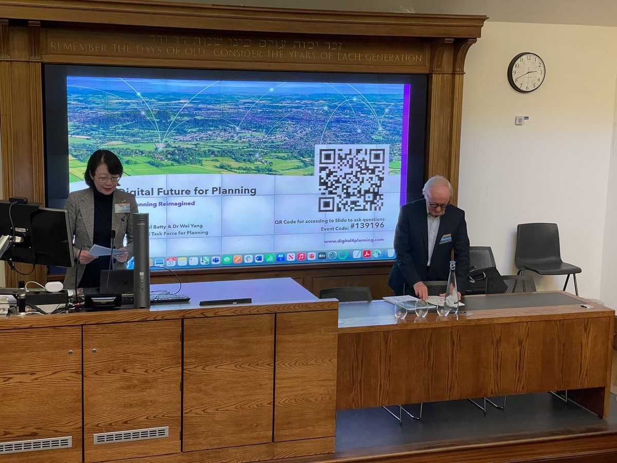 alexsingleton's tweet photo. At the launch of the @RTPIPlanners launch of A Digital Future for Planning @CASAUCL @jmichaelbatty #digitaltaskforce starting with an opening from the VC https://t.co/fqOMeNVnKL