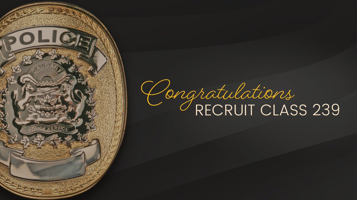CalgaryPolice's tweet photo. Today marks the graduation of Calgary Police Service Recruit class 239. Many of you have watched this class learn, grow, and excel as we followed their training on our social media accounts. Today we celebrate them and their commitment to serve #yyc. #WeAreHiring #JoinCPS https://t.co/xrx2a8Scnk
