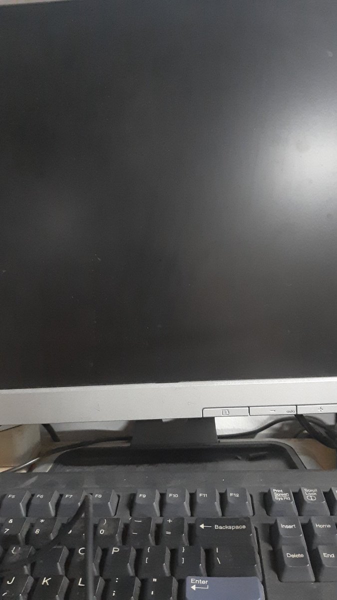 Black monitor in the morning....