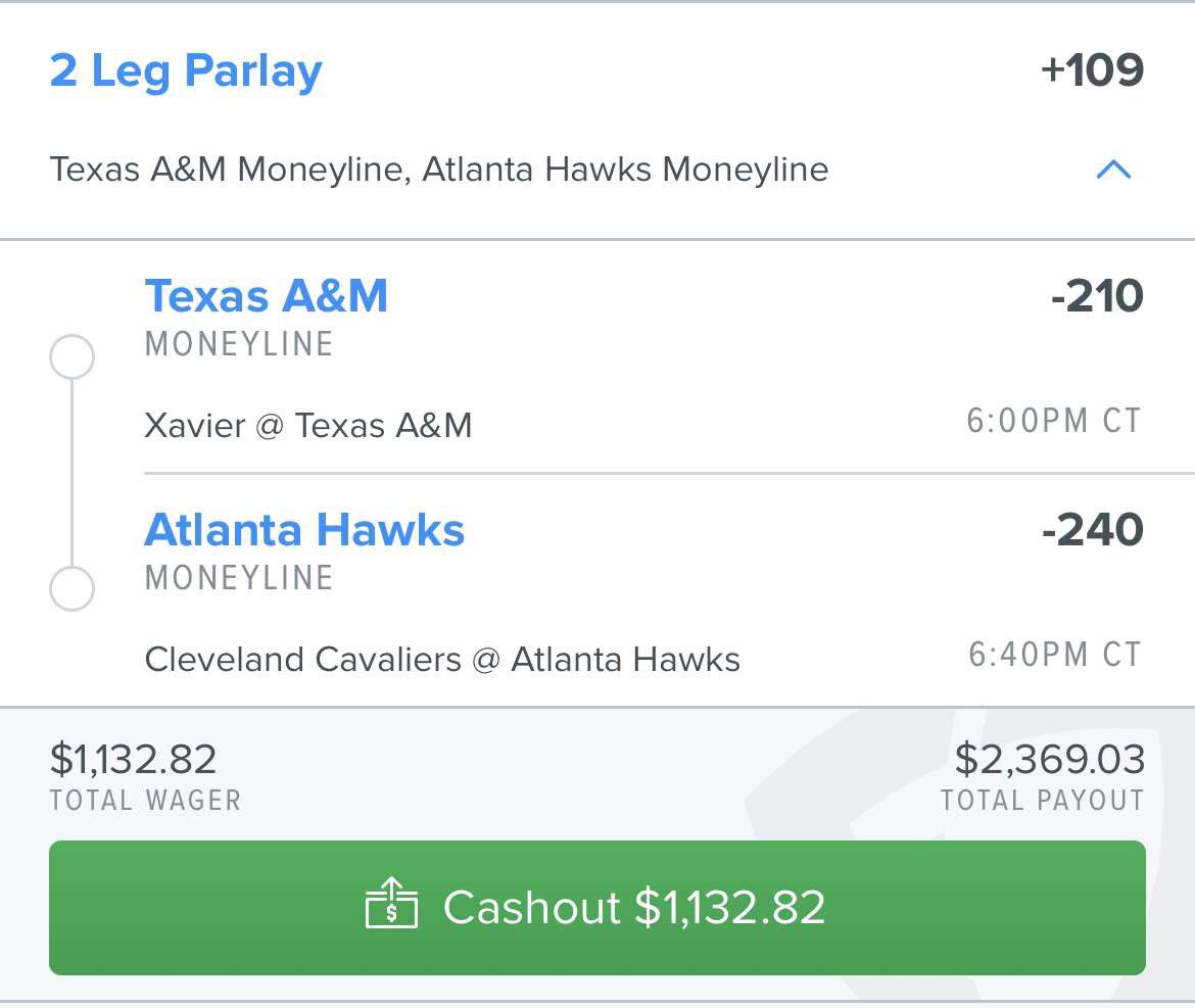 BlindsidePicks's tweet photo. 2 🦵 Parlay 

💎 Texas A&amp;M ML
💎 Atlanta Hawks ML

+109 odds
$1100 ➡️ $2400

Let’s run it up 🏁

#GamblingTwitter #CBBPicks #FreePicks #Nbatwitter https://t.co/EcExgbCbQB
