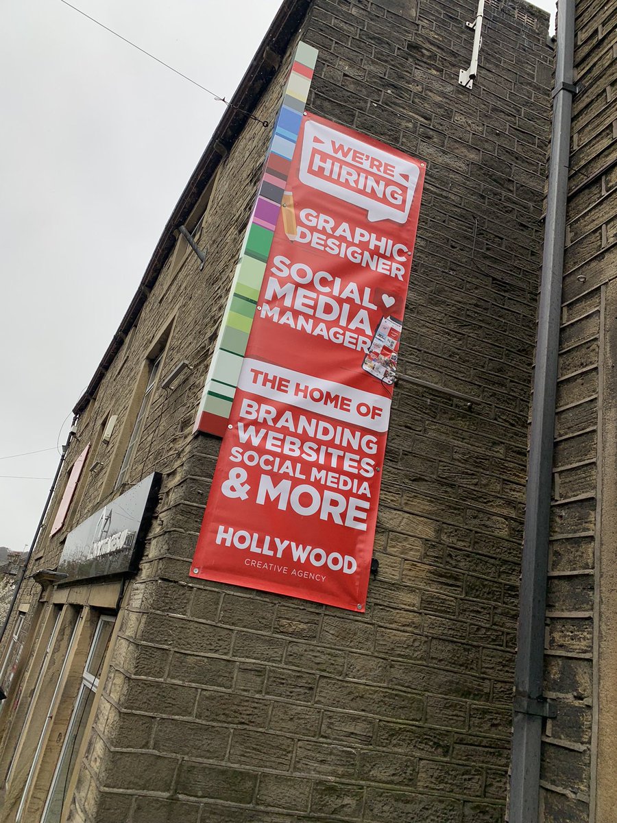 Photos from our install at <a href="/AgencyHollywood/">Hollywood Agency</a> in Holmfirth. Cut acrylic wall logo and plaque. External banner and an office door vinyl wrapped. Could of done without the snow though🥶