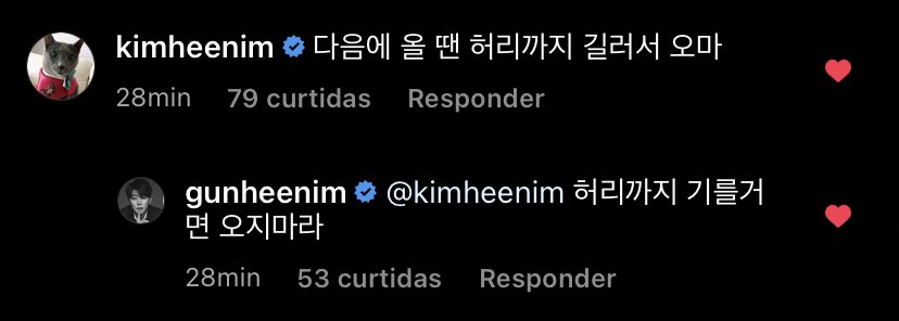 Heechul_Brasil's tweet photo. 31.03.22 | INSTAGRAM 📸
🍒kimheenim "Da próxima vez vou depois de deixar meu cabelo crescer até minha cintura"
💇🏻‍♂️gunheenim "Não venha se você vai deixá-lo crescer até a cintura"
#HEECHUL #SUPERJUNIOR @SJofficial https://t.co/1h0g4jKIOK