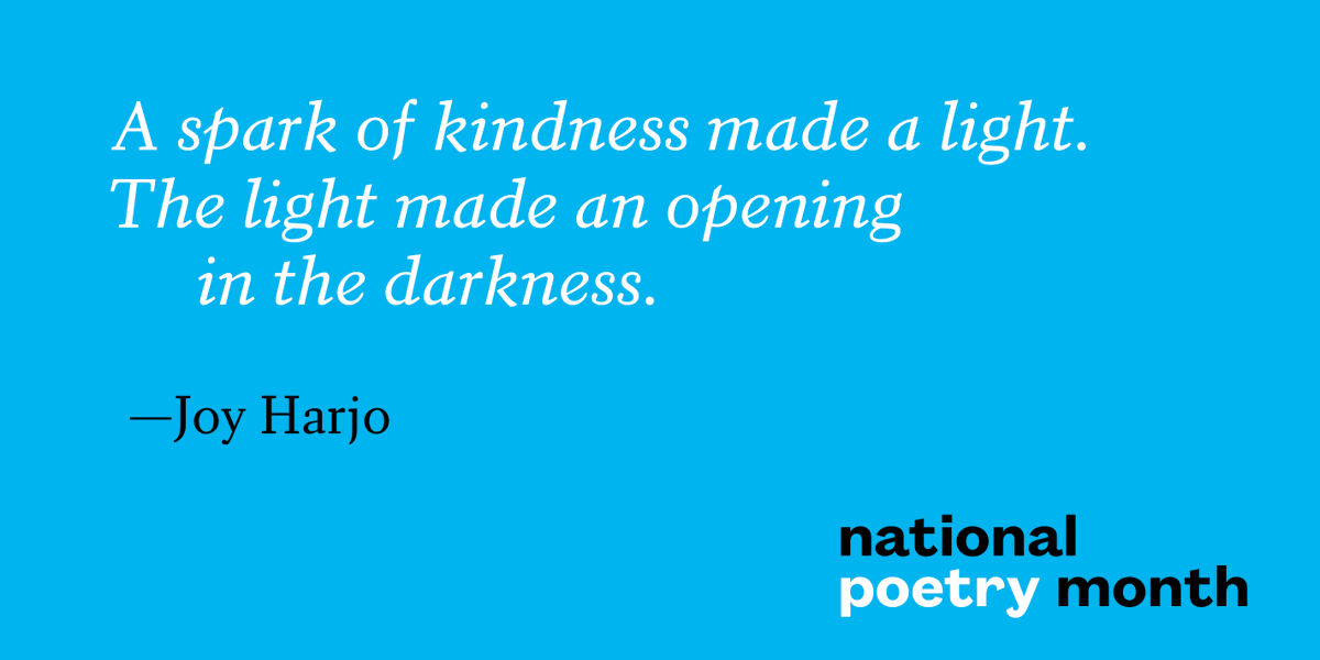 Happy #NationalPoetryMonth from the Academy of American Poets and Poets.org! Since National Poetry Month was initiated in 1996, it has become the largest literary celebration in the world.

Join us in celebrating: poets.org/national-poetr…