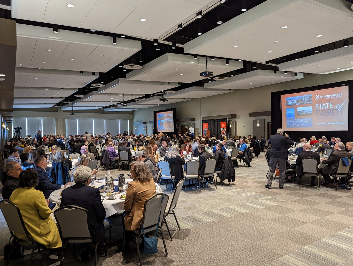 EconAllianceSC's tweet photo. We are excited to be back in-person and have a full house! @EverettCity #StateOfEverett https://t.co/U9oiXDQEZK