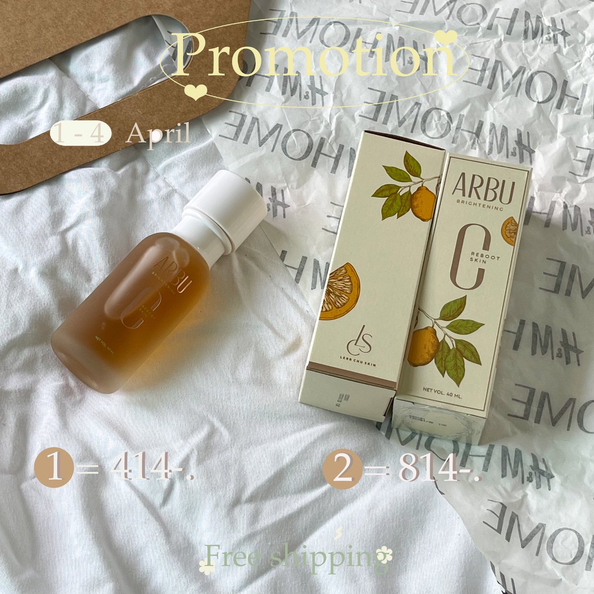 Madeday_withyou's tweet photo. 🧤Promotion 4.4! ;flash sale!

♡I wendy you! 🌼 ( 10ml. )
1 ชิ้น 384.- ปกติ 440.- 
2 ชิ้น 748- ปกติ 780.-

♡ArbuC reboot skin🥣
1 ชิ้น 414.- ปกติ 450.-
2 ชิ้น 814.- ปกติ 900.-

📧ส่งฟรีทุกรายการ🥞
🎂โปร [ 1-4 april 65 ]

#goodskinhappylife #arbuc #iwendyyou #น้ำหอมไอเวนดี้ https://t.co/NbIniJT0oG