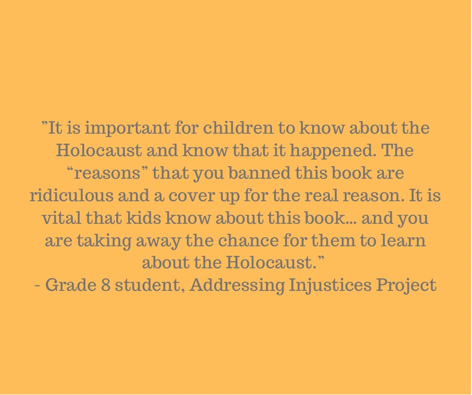 addr_injustices's tweet photo. In January 2022 in Tennessee, a McMinn County School Board meeting resulted in banning Maus from the eighth-grade curriculum. Eight grade students on our Addressing Injustices Project react to this: #socialjusticeeducation #criticalpedagogy #criticalliteracy https://t.co/qqNY1qq8kn