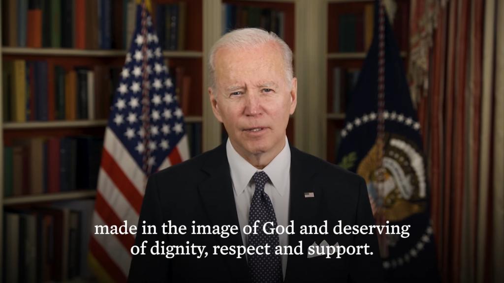 nypost's tweet photo. Biden says trans people 'made in image of God', parents must 'affirm' identity https://t.co/epVwTT5aEh https://t.co/zLFmaVelds
