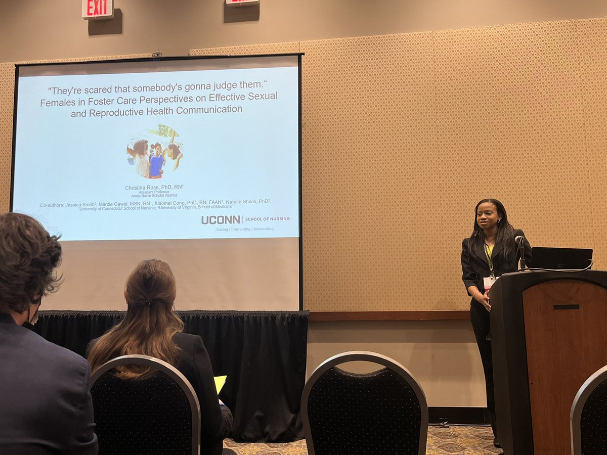 Enjoying Dr. Christina Ross’s fascinating presentation on effective sexual and reproductive health communication for females in foster care. #ENRS2022 <a href="/ENRS_Science/">ENRS</a> <a href="/UConnNursing/">UConn School of Nursing</a>