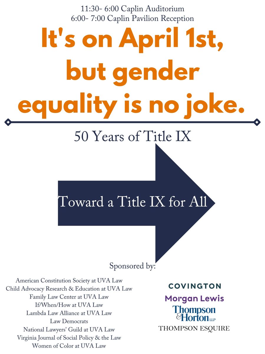 After months of hard work and planning, its finally almost time for the Title IX Symposium! We are grateful to everyone on the team who helped make this happen <a href="/lambdaatuva/">Lambda Law Alliance at UVA</a> <a href="/NLGatUVALaw/">NLG at UVA Law</a> <a href="/ProfKJRobinson/">Kimberly Jenkins Robinson</a> <a href="/NaomiCahn/">Naomi Cahn</a> <a href="/CKonnoth/">Craig Konnoth</a> <a href="/ifwhenhow/">If/When/How: Lawyering for Reproductive Justice</a>