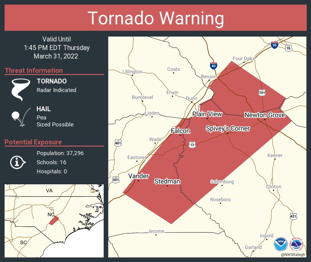 NWS Tornado on Twitter "Tornado Warning including Plain View NC