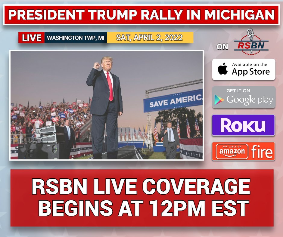 RSBN 🇺🇸 on Twitter "TRUMP RALLY DETAILS🚨 ⏰ Saturday, April 2 at 12pm