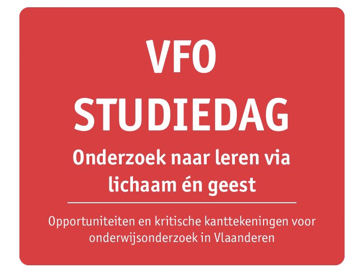 22 april 2022: Studiedag ‘Onderzoek naar leren via lichaam én geest’. Meer info? Volg deze link: …f74d456d4286.marketingusercontent.com/m/view/WFglIYl… #onderwijsonderzoek #onderwijs #vfo #keynote