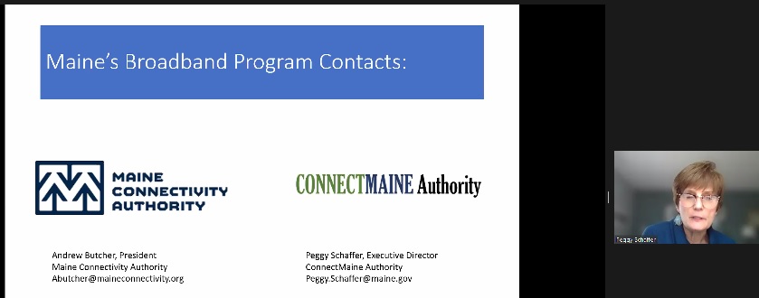 Great job <a href="/Peggyschaffer/">Peggy Schaffer</a> - <a href="/connectmaine/">ConnectME Authority</a>  for participating in the <a href="/SHLBCoalition/">SHLB Coalition</a> Capital Projects Fund webinar today! Great to see Digital Equity is a focus in Maine's efforts.