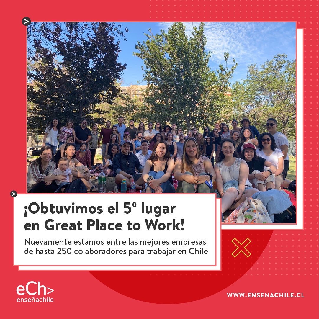 ensenachile's tweet photo. ¡Obtuvimos el 5º lugar del ranking Great Place to Work! 🤩

Estamos felices y orgullosos de este gran reconocimiento que hemos logrado entre todas y todos.

Agradecemos a nuestro equipo por hacer esto posible.❤️

#GPTW #trabajoenred https://t.co/YkSjCArbRC