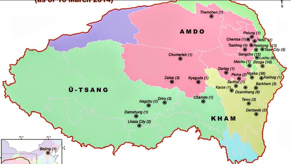 MAP OF TIBET.

What #China dictatorship calls "Autonomous" Region of #Tibet is only a part of occupied Tibetan Nation.

Tibet has been vivisected and fragmented in Qinghai, absorbed in Sinkiang, Kansu, Sichuan and Yunnan provinces.
