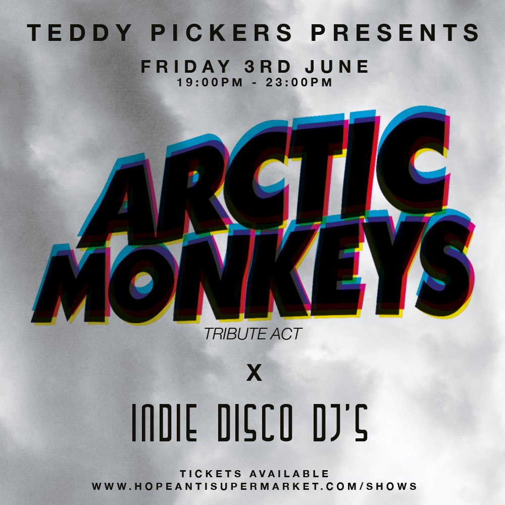 TeddyPickersUK's tweet photo. Who’s up for a Bank Holiday party then?

Very excited to announce that we’ll be playing a full live Arctic Monkeys tribute set in New Brighton on Friday 3rd June

£5 Early Bird tickets are available now! Be quick! 

https://t.co/UzK9032dwv https://t.co/F7tWkiML5N