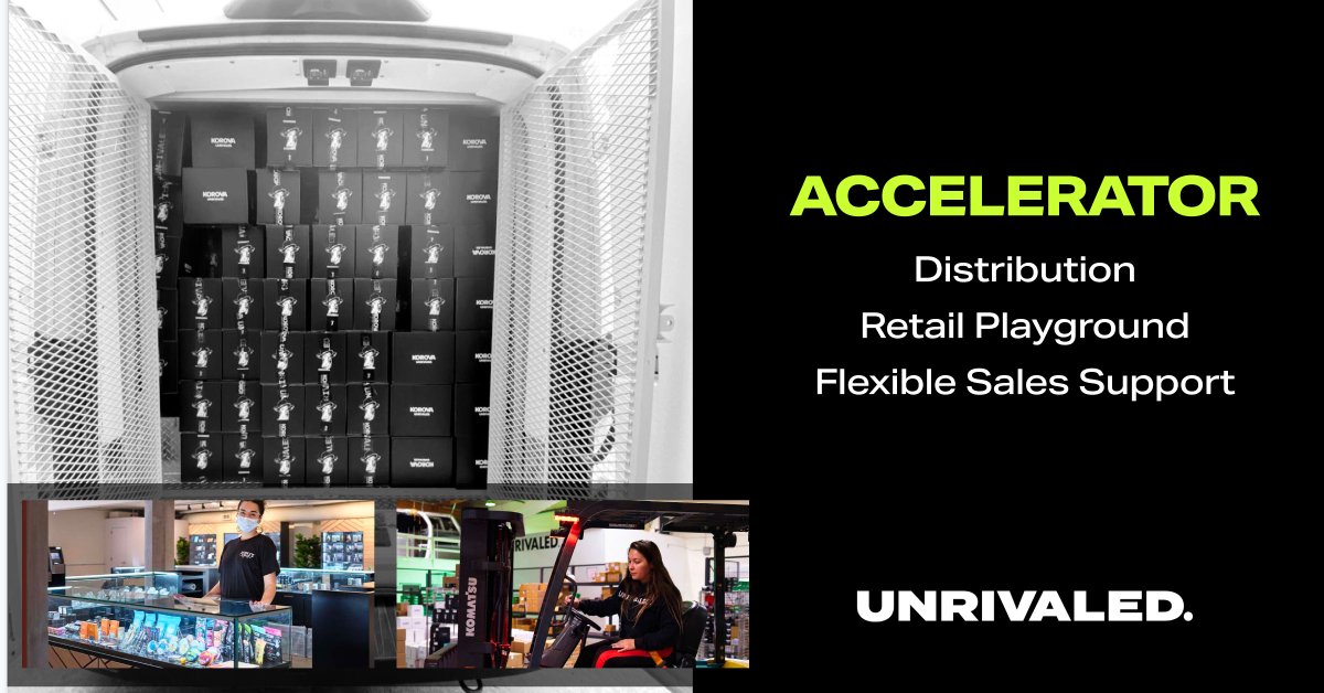 Unrivaled Brands' Accelerator program provides a forward-thinking alternative to traditional cannabis distribution, with last mile fulfillment, comprehensive sales support, and utilization of the Unrivaled footprint as a proving ground. Learn more: unrivaledbrands.com/operations/
$UNRV
