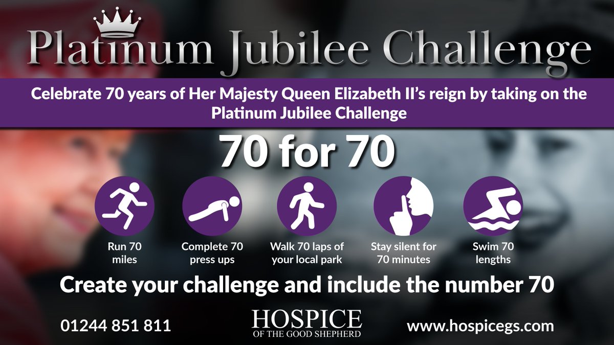 HospiceGS's tweet photo. Announcing our Platinum Jubilee Challenge, 70 for 70 👑
Sign up here 👉 https://t.co/Lxz5YgVqGJ
Take on a challenge which includes the number 70 
What will you do?
Bake and sell 70 cakes? 🧁
Play 70 holes of golf? 🏌️
Do 70 cartwheels? 🤸‍♂️
Stay silent for 70 minutes or 70 hours? 🤐 https://t.co/gZhVwqFocz