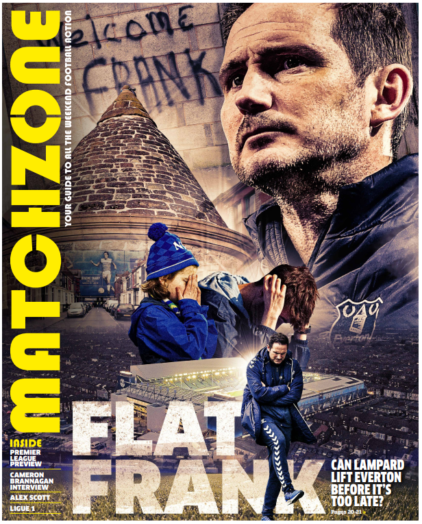 metrosportHQ's tweet photo. Can Frank Lampard save Everton? Can anyone? It's Friday's #Matchzone cover story. https://t.co/VlzgewE0cp