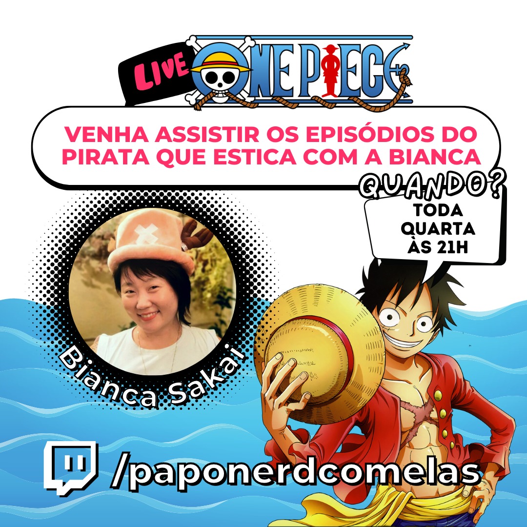 PapoNerdCE's tweet photo. NOVIDADE BOMBASTICA!!! ☠️

A partir de 06/04 (quarta-feira), uma nova live invadirá a Red Line! Viaje com @biancasak e @Crunchyroll_PT pelos mares de One Piece! 👒

Link: https://t.co/eSTdRKaeP2 https://t.co/MRbjrpHkiw
