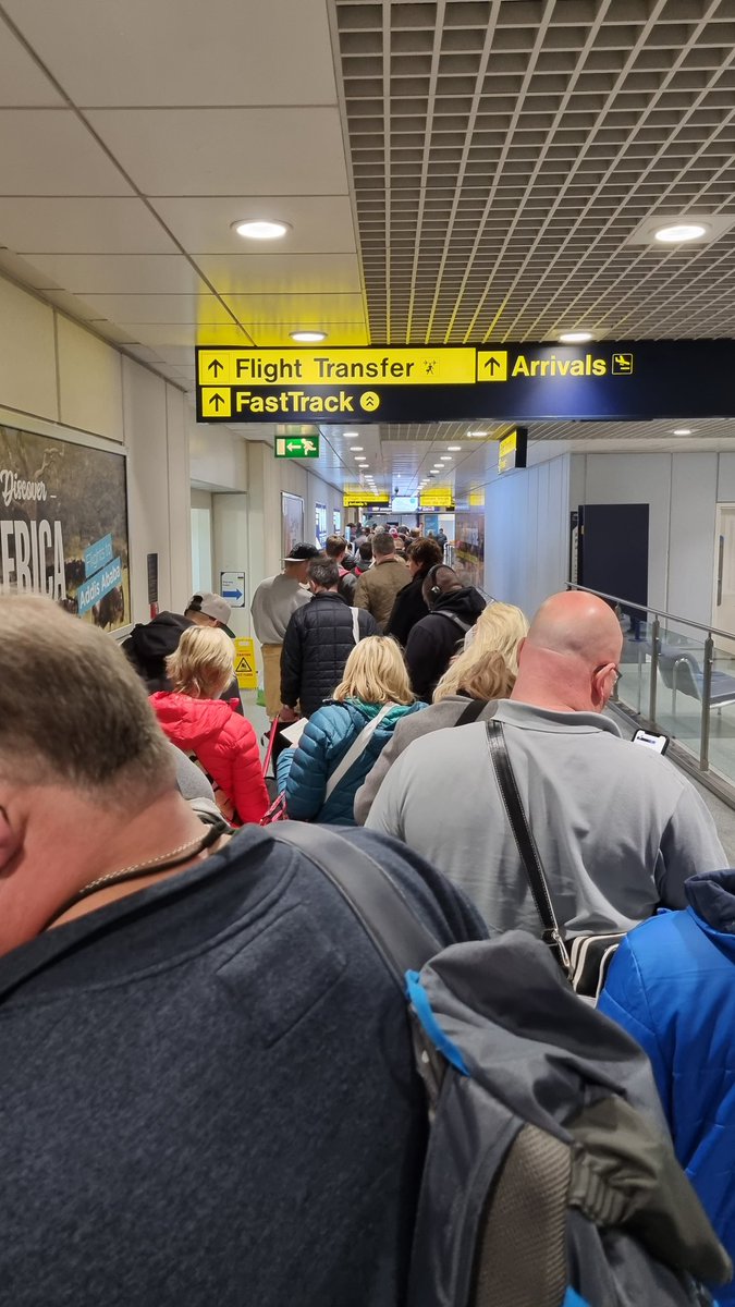 Robswitters's tweet photo. Hey @manairport @patkarney @AndyBurnhamGM @MENnewsdesk! Here is today's immigration queue at terminal 1! See you on the other side I hope! https://t.co/Y8f9gjmQ8G