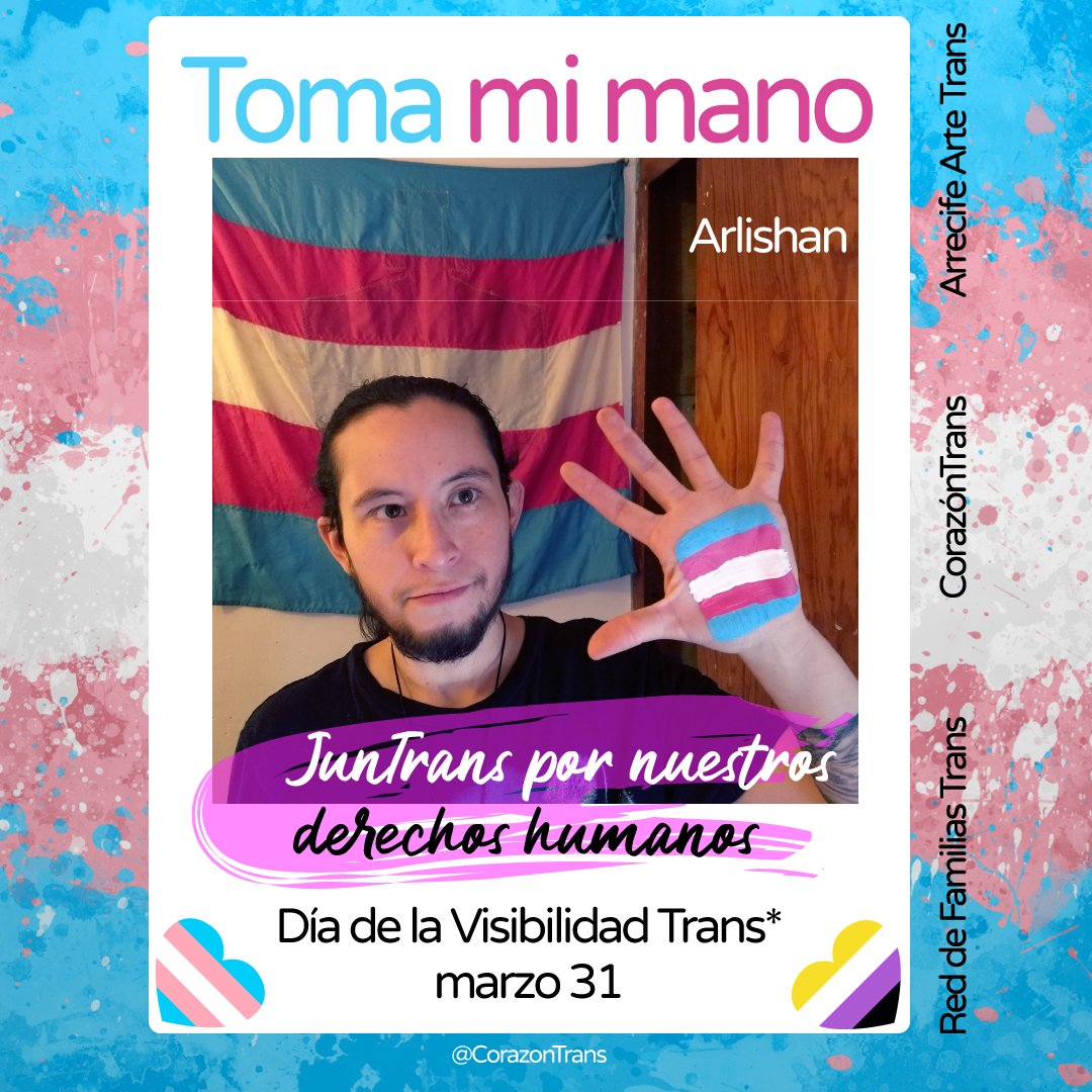 CorazonTrans's tweet photo. Toma mi mano, no estás sola, solo, sole #31MVisibilidadTrans #InfanciasTrans #OrgulloTrans #TomaMiMano #TeAmoTrans @hola_amigue https://t.co/VUJHQFIs0J